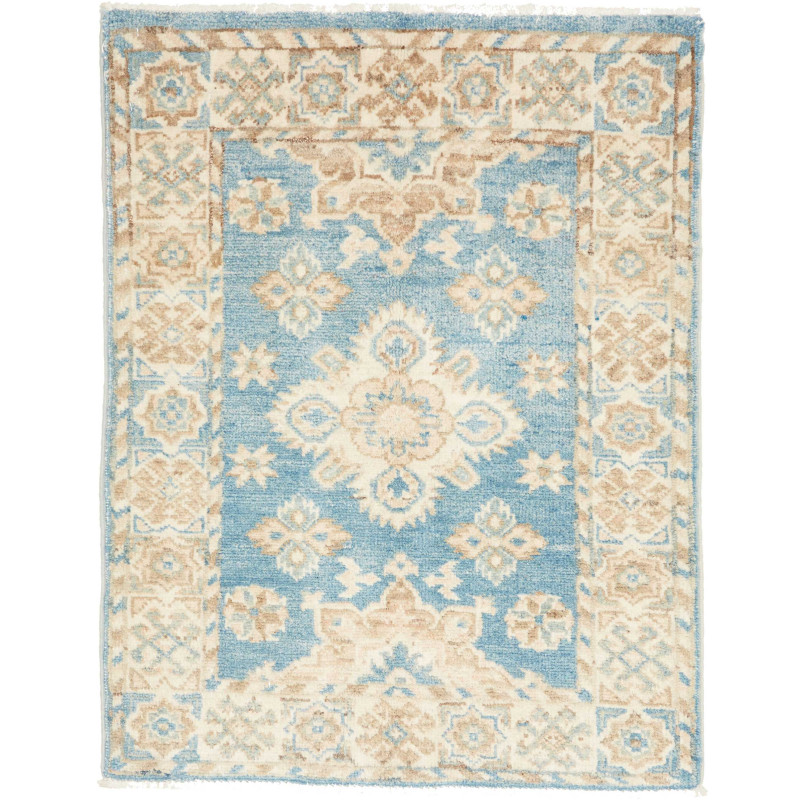 Hand Made Rug Kazak Afghanistan 64x82 Sky Blue
