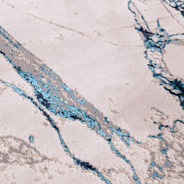 Rug Aurora abstract beige blue grey 160x230 cm