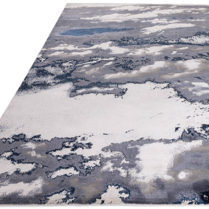 Rug Aurora abstract blue grey white light blue 8
