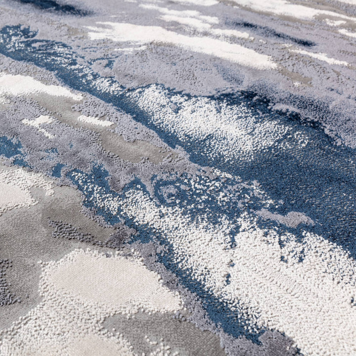 Rug Aurora abstract blue grey white light blue 8