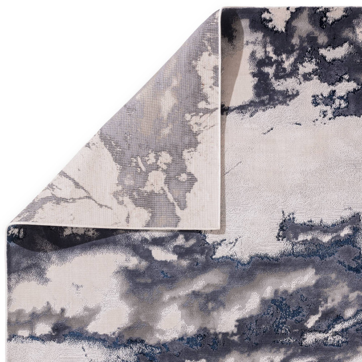 Rug Aurora abstract blue anthracite grey white 2