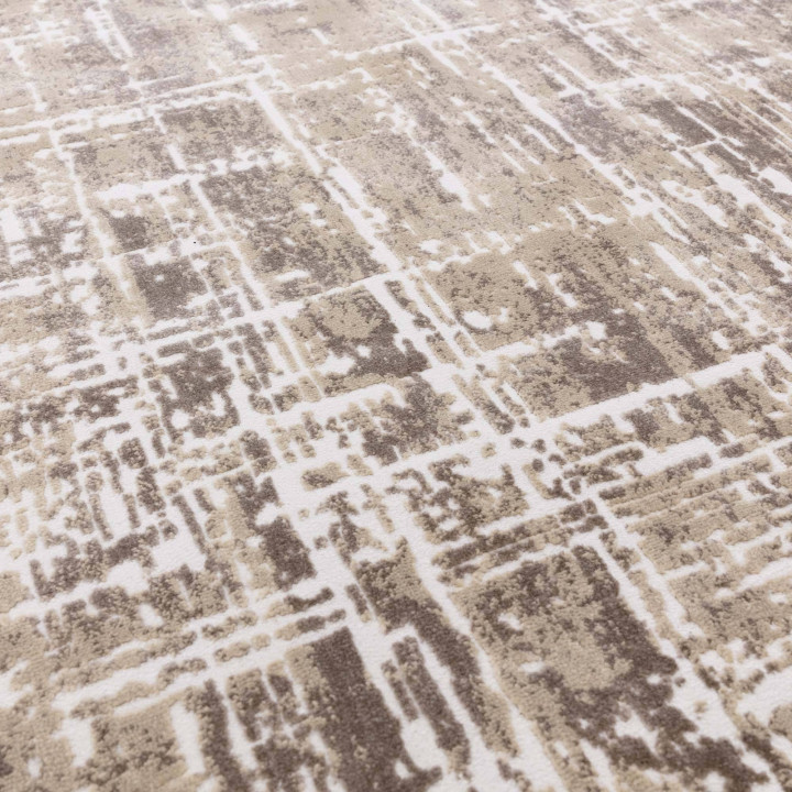 Tappeto Kuza astratto beige e tortora 80x150 cm