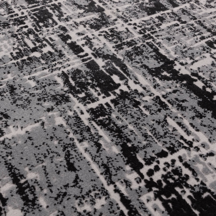 Tappeto Kuza astratto nero e grigio 80x150 cm