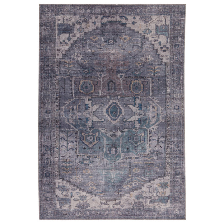 Rug Kaya stylized grey silver blue beige 160x230