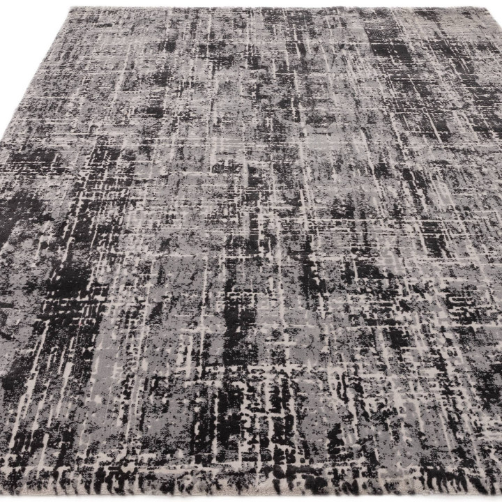 Tappeto Kuza astratto nero e grigio 160x230 cm
