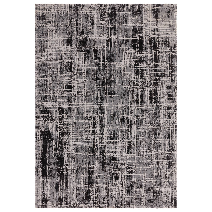 Rug Kuza abstract black grey white 200x290 cm