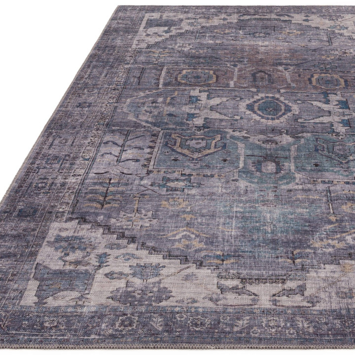 Rug Kaya stylized grey silver blue beige 160x230