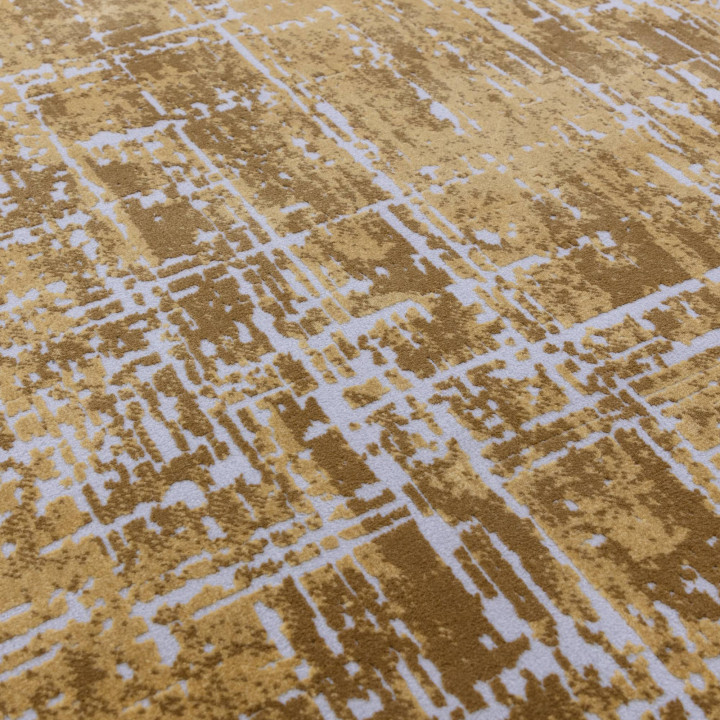 Tappeto Kuza astratto giallo oro e bianco 240x34