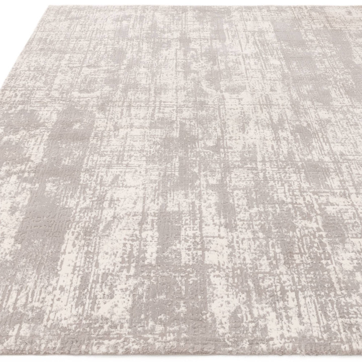 Rug Kuza abstract light grey silver cream white