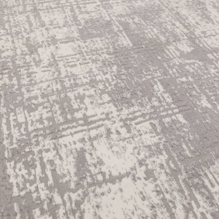 Tappeto Kuza astratto grigio chiaro e argento 24