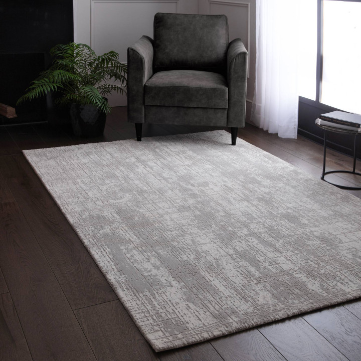 Tappeto Kuza astratto grigio e argento 160x230 c
