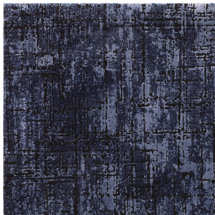 Rug Kuza abstract dark blue light blue black 200