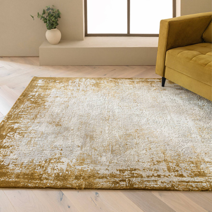 Rug Kuza abstract golden yellow beige 240x340 cm