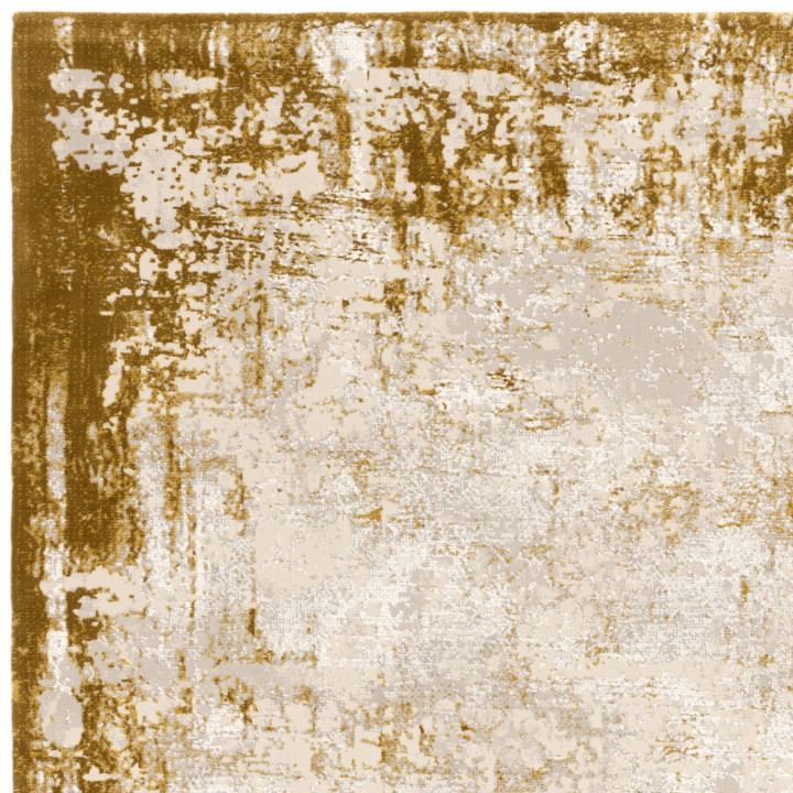 Tappeto Kuza astratto giallo oro e beige 240x340