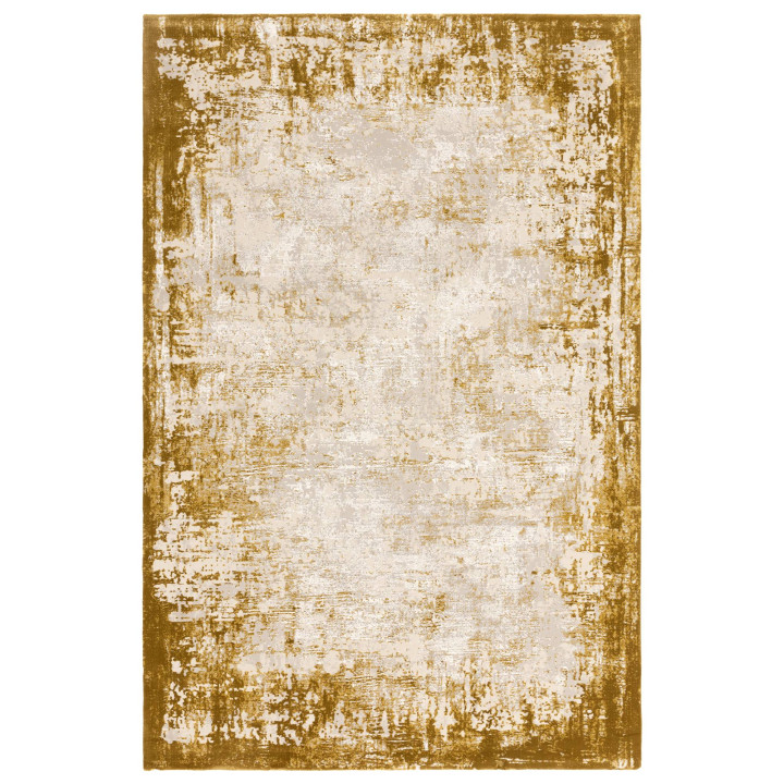 Tappeto Kuza astratto giallo oro e beige 200x290