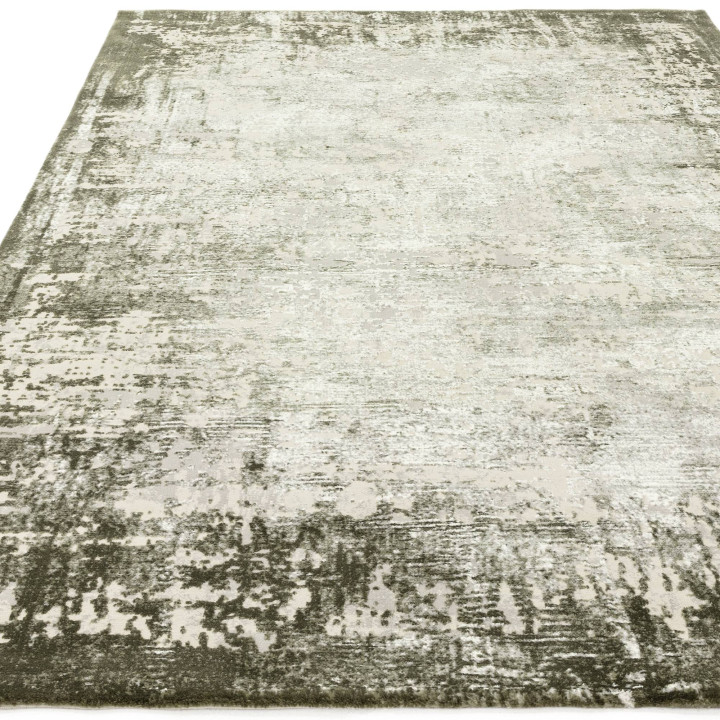 Rug Kuza abstract olive green beige light grey 1