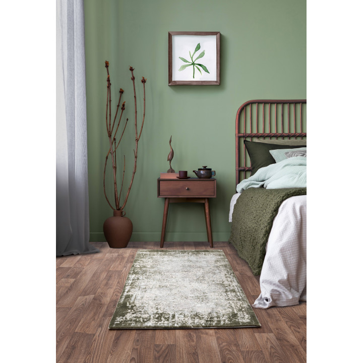 Rug Kuza abstract olive green beige light grey 1