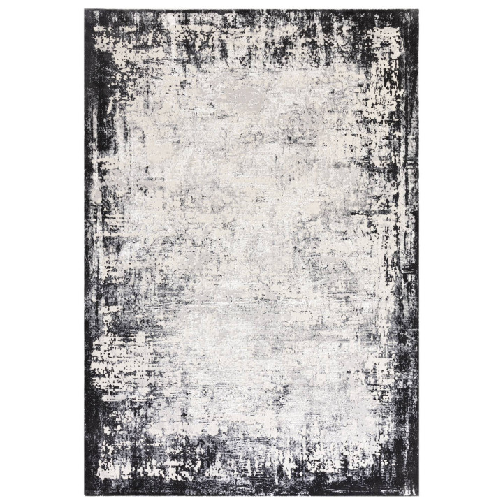 Rug Kuza abstract light grey dark grey black whi