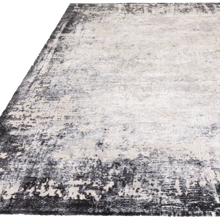 Rug Kuza abstract light grey dark grey white 240