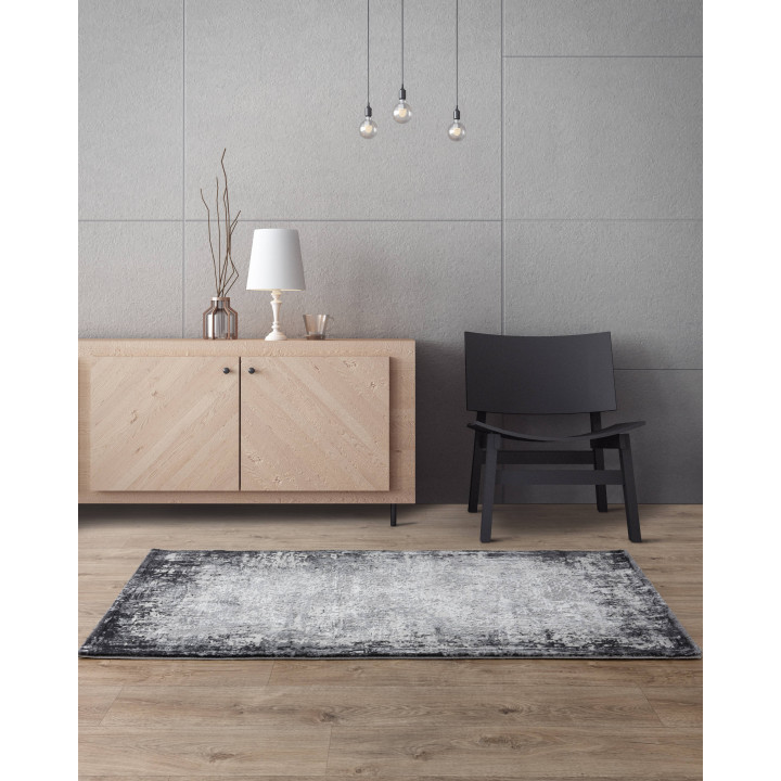 Tappeto Kuza astratto grigio chiaro e grigio scu