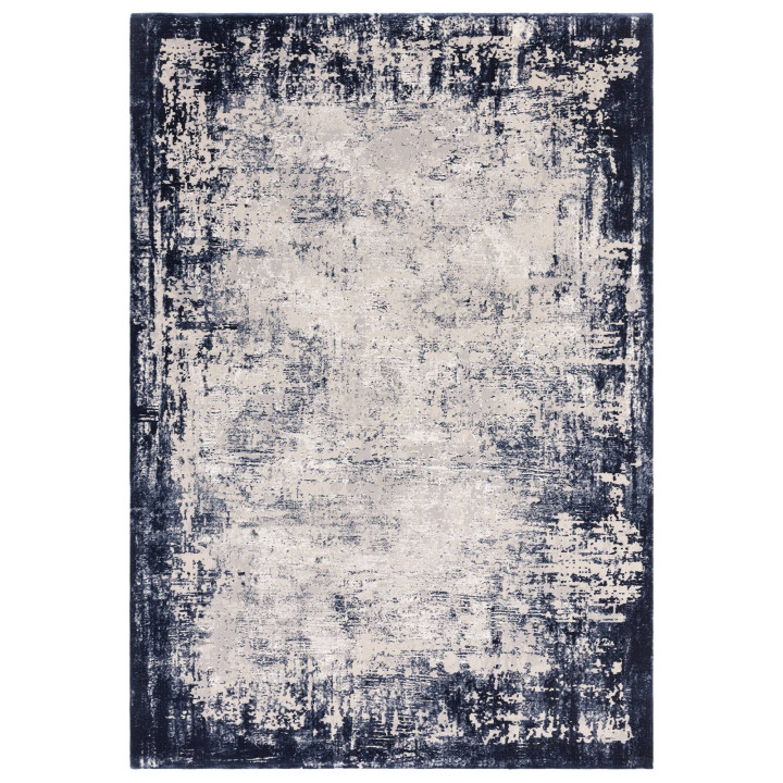 Rug Kuza abstract dark blue light grey beige 80x