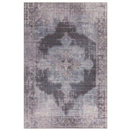 Rug Kaya floral with medallion dark blue light b