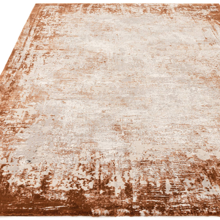 Rug Kuza abstract copper beige light grey 240x34