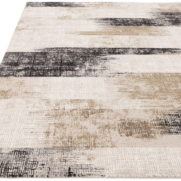 Rug Kuza abstract beige dark grey taupe 120x170