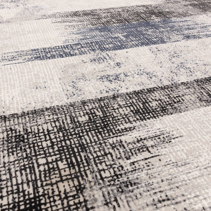 Tappeto Kuza astratto blu scuro e grigio 80x150