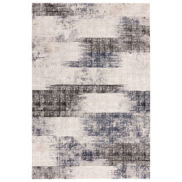 Rug Kuza abstract dark blue light grey beige 120
