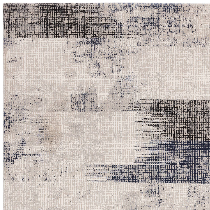 Rug Kuza abstract blue dark grey beige 200x290 c