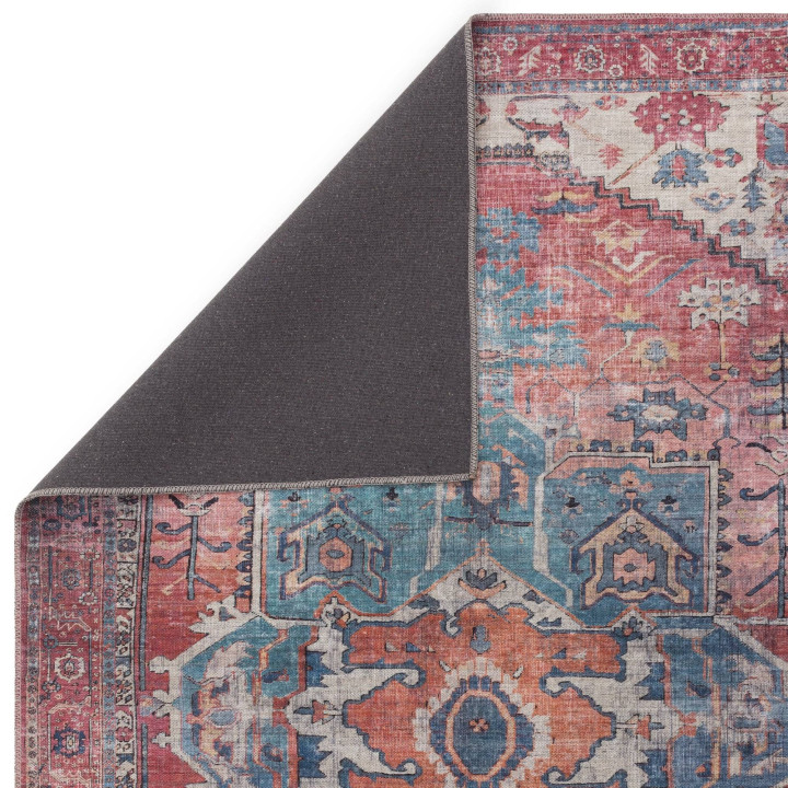 Rug Kaya non-floral medallion red blue beige ora