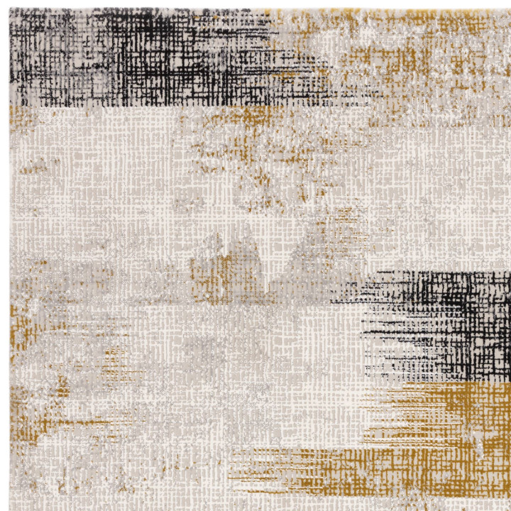 Tappeto Kuza astratto giallo e grigio 120x170 cm