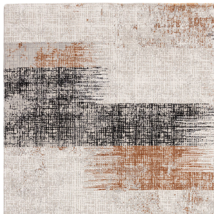 Rug Kuza abstract grey beige rust anthracite 80x
