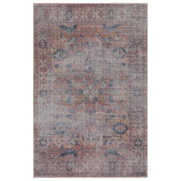 Tappeto Kaya medaglione floreale rosso e blu 200