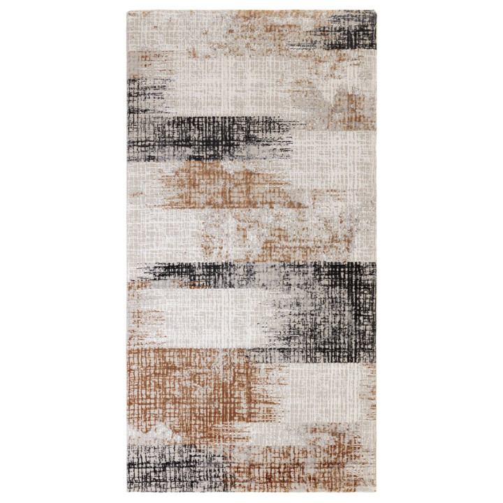 Rug Kuza abstract grey beige rust anthracite 80x