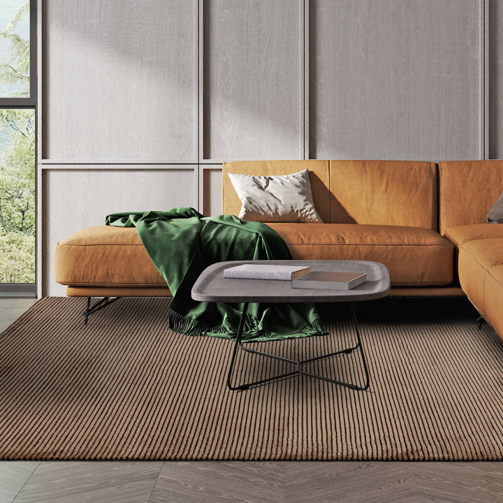 Tappeto Kuza geometrico rame e mattone 80x150 cm