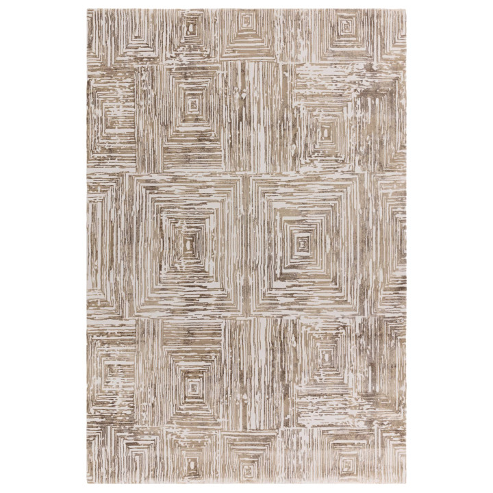 Rug Kuza geometric beige ivory light brown 80x15