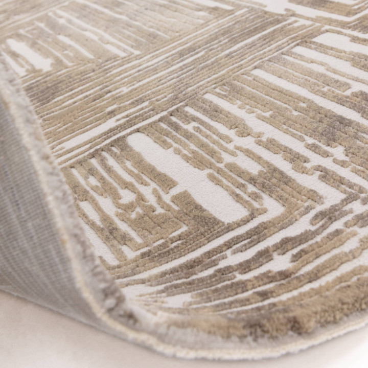 Tappeto Kuza geometrico beige e avorio 80x150 cm