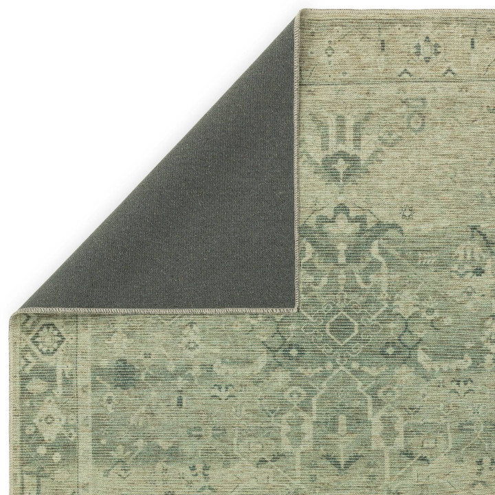 Tappeto Kaya stilizzato verde oliva e beige 120x