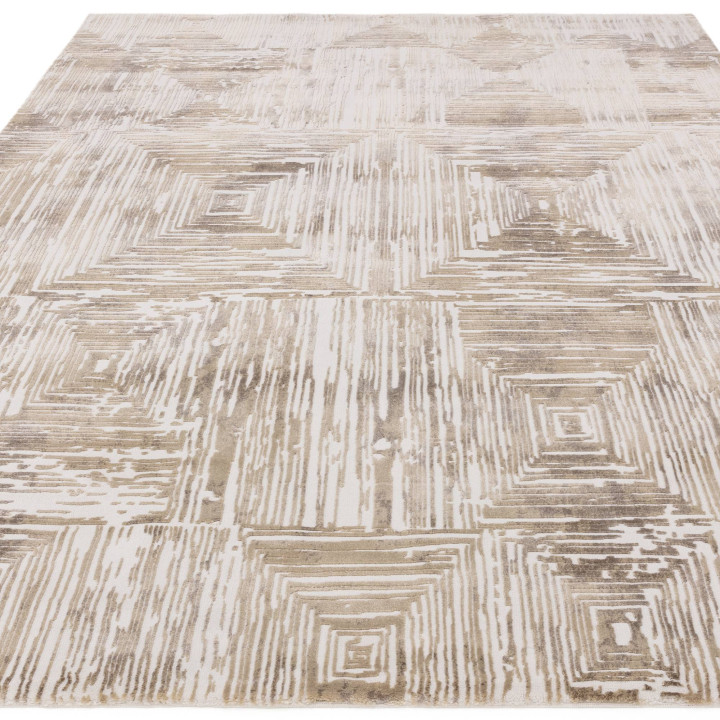 Tappeto Kuza geometrico beige e tortora 240x340