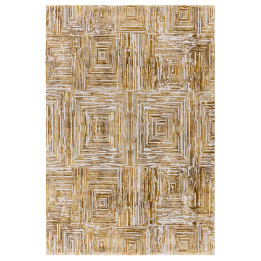 Rug Kuza geometric gold white 200x290 cm