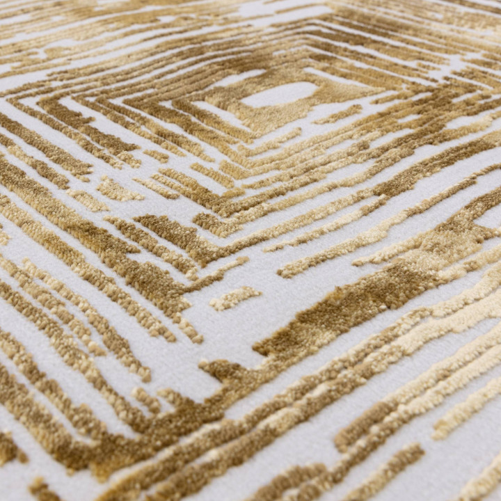 Rug Kuza geometric gold white 200x290 cm