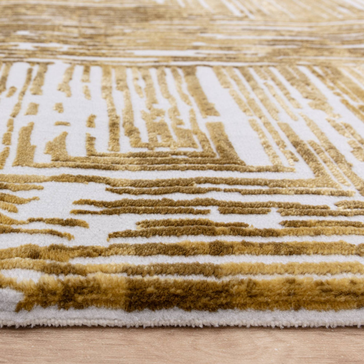 Tappeto Kuza geometrico oro e bianco 200x290 cm
