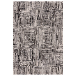 Rug Kuza geometric grey silver black 240x340 cm