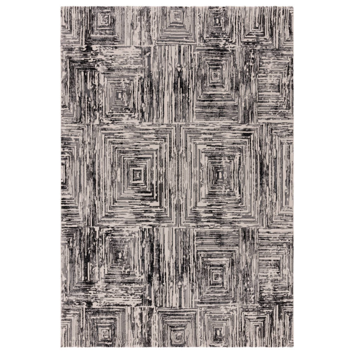 Tappeto Kuza geometrico grigio e argento 240x340