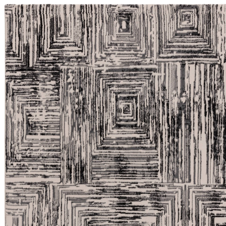 Tappeto Kuza geometrico grigio e argento 240x340