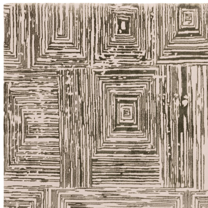 Tappeto Kuza geometrico verde oliva e beige 160x