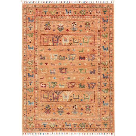 Hand Made Rug Rubin Pakistan 100x134 Terracotta