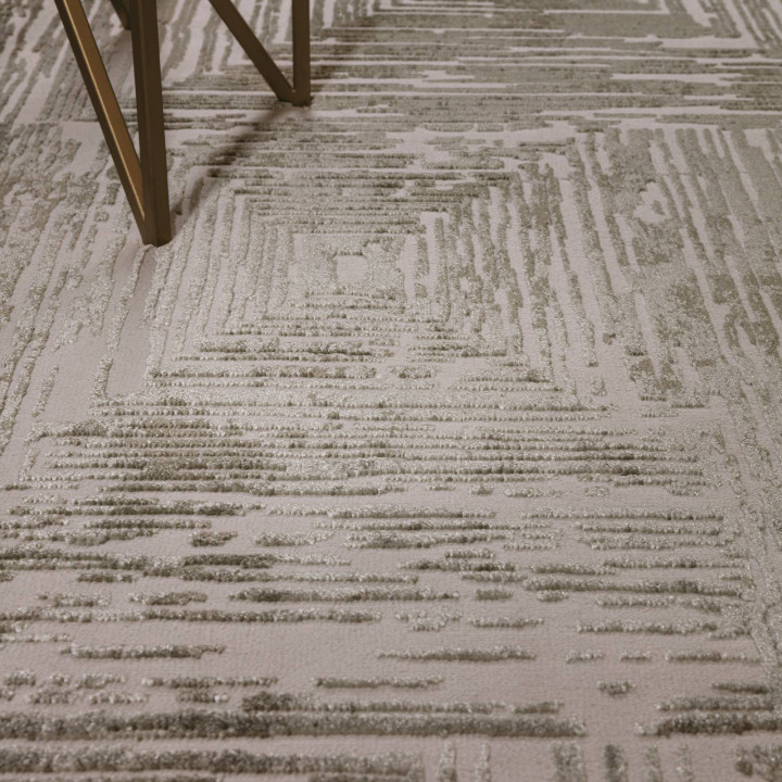 Rug Kuza geometric olive green beige 240x340 cm